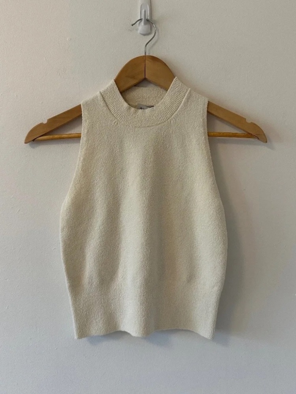 NWT Simkhai Tatyana Cropped Bouclé Knit Top in Cream | Size Small